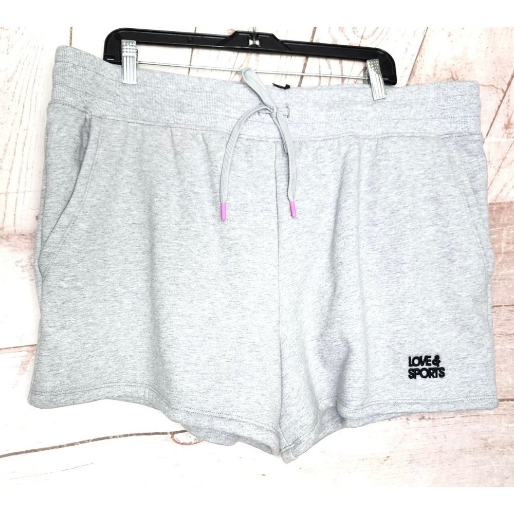 Love & Sports Grey Embroidered High Performance XXXL(22)  Shorts